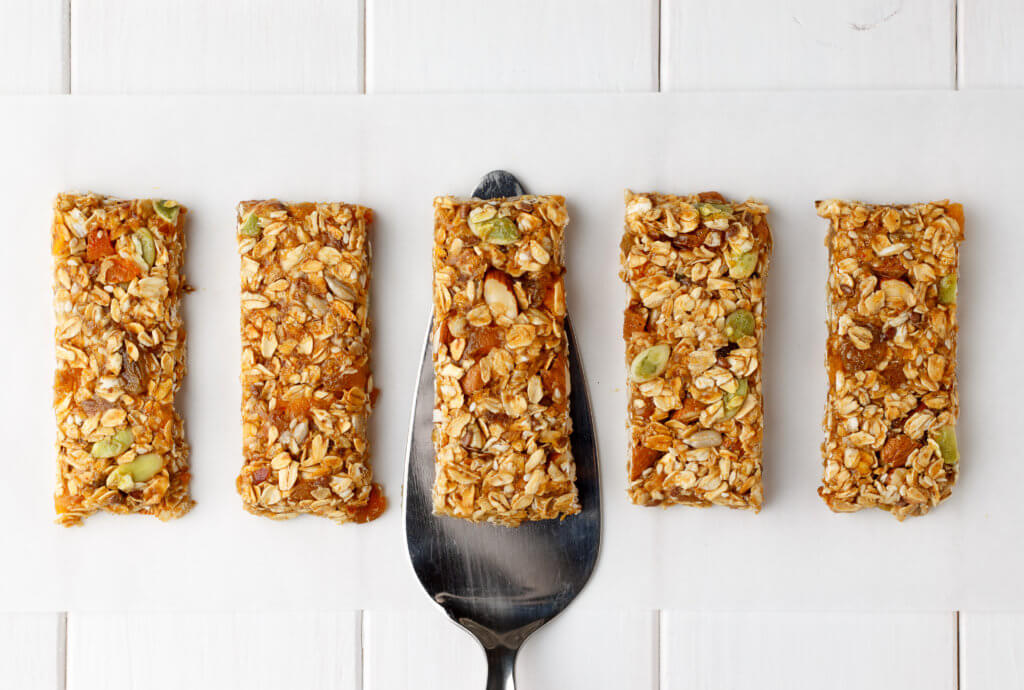 five homemade granola bars