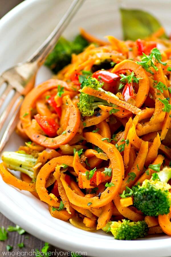 sweet potato noodles stir fry