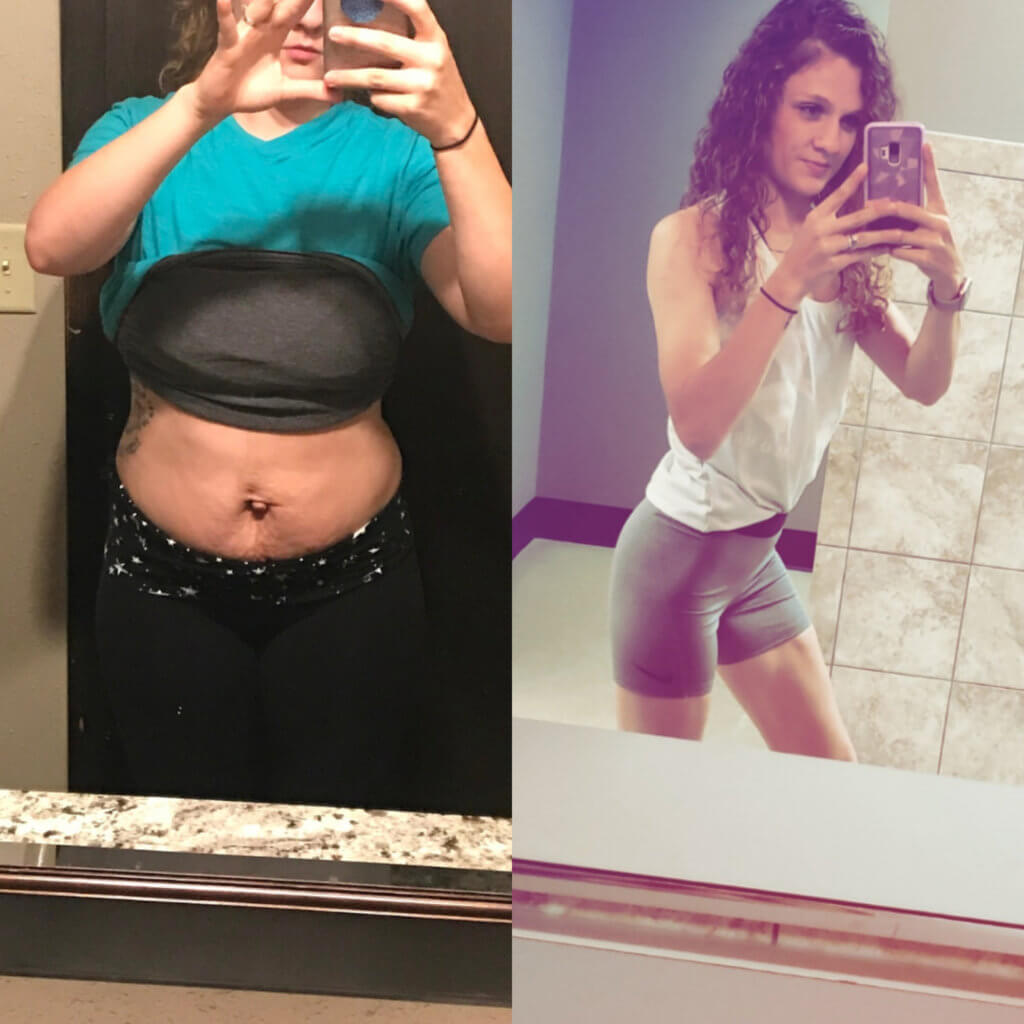 woman before and after weight loss
