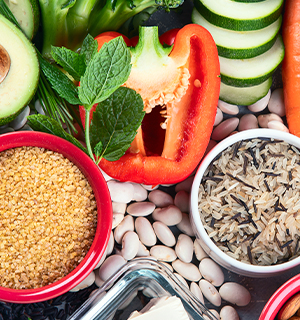 Veggies, peppers, cucumbers on a table