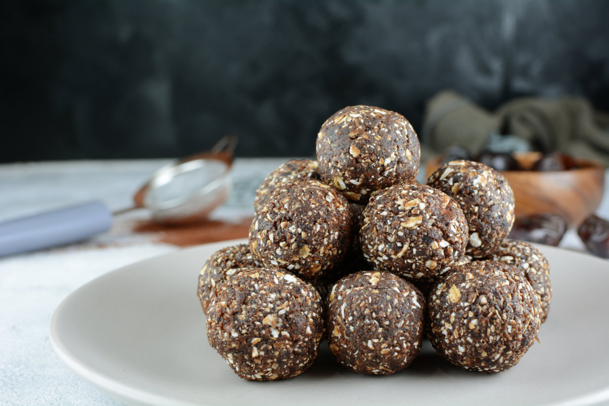 energy balls stacked on plate
