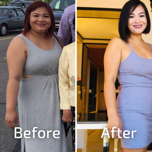 before and after weight loss photo