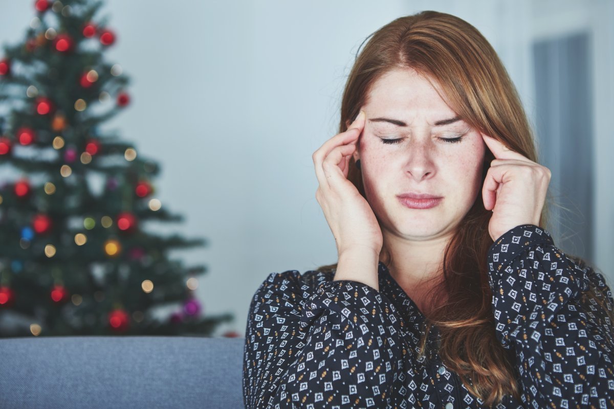 woman stressed at christmas time